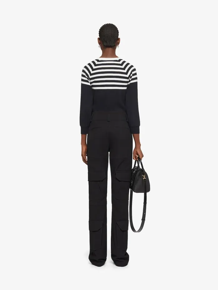 Givenchy 4G Sweatshirt In Jersey With Stripes Blackwhite Women Sweatshirts and Hoodies