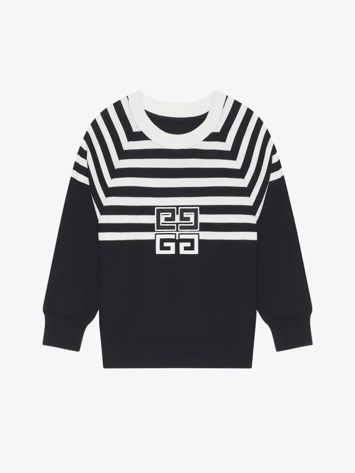 Givenchy 4G Sweatshirt In Jersey With Stripes Blackwhite Women Sweatshirts and Hoodies
