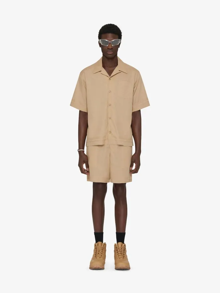 Givenchy Bermuda Shorts In 4G Cotton Beige Men Pants and Shorts