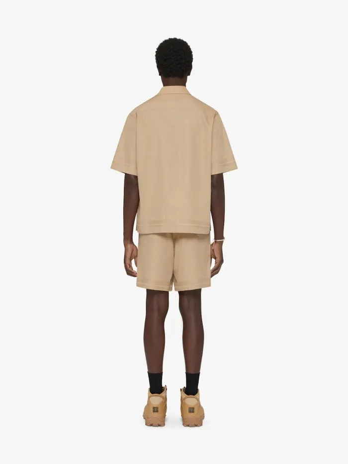 Givenchy Bermuda Shorts In 4G Cotton Beige Men Pants and Shorts
