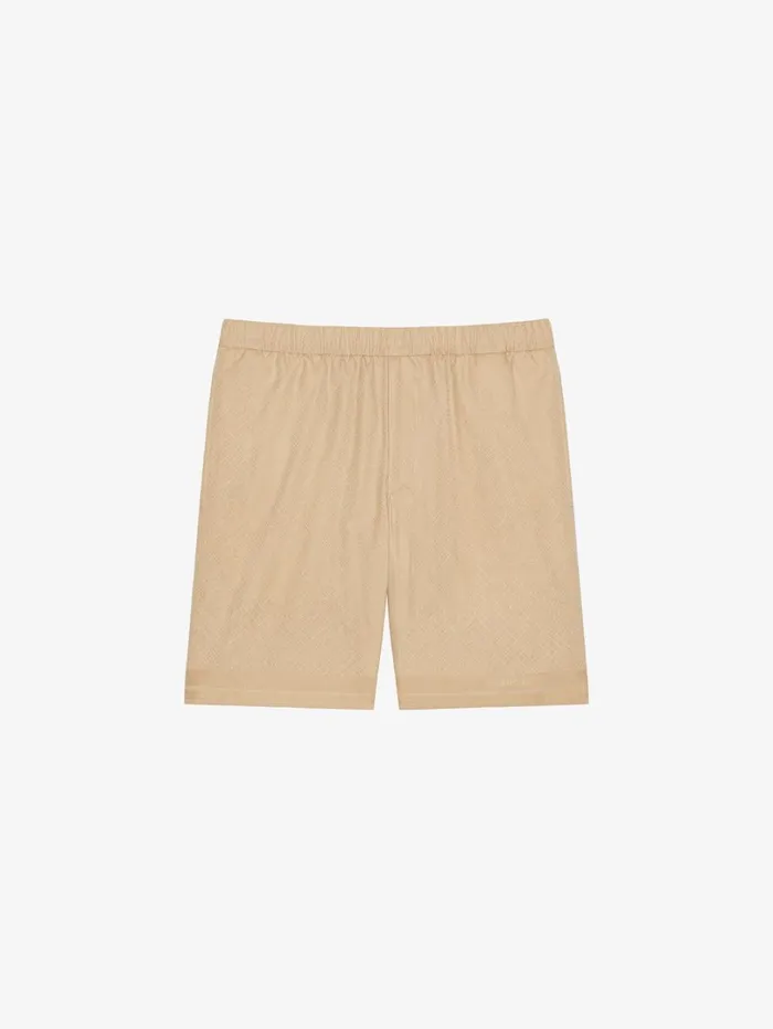 Givenchy Bermuda Shorts In 4G Cotton Beige Men Pants and Shorts