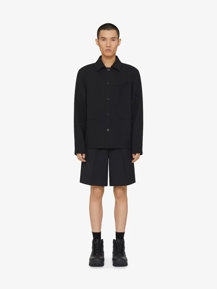 Givenchy Bermuda Shorts In Wool Black Men Pants and Shorts