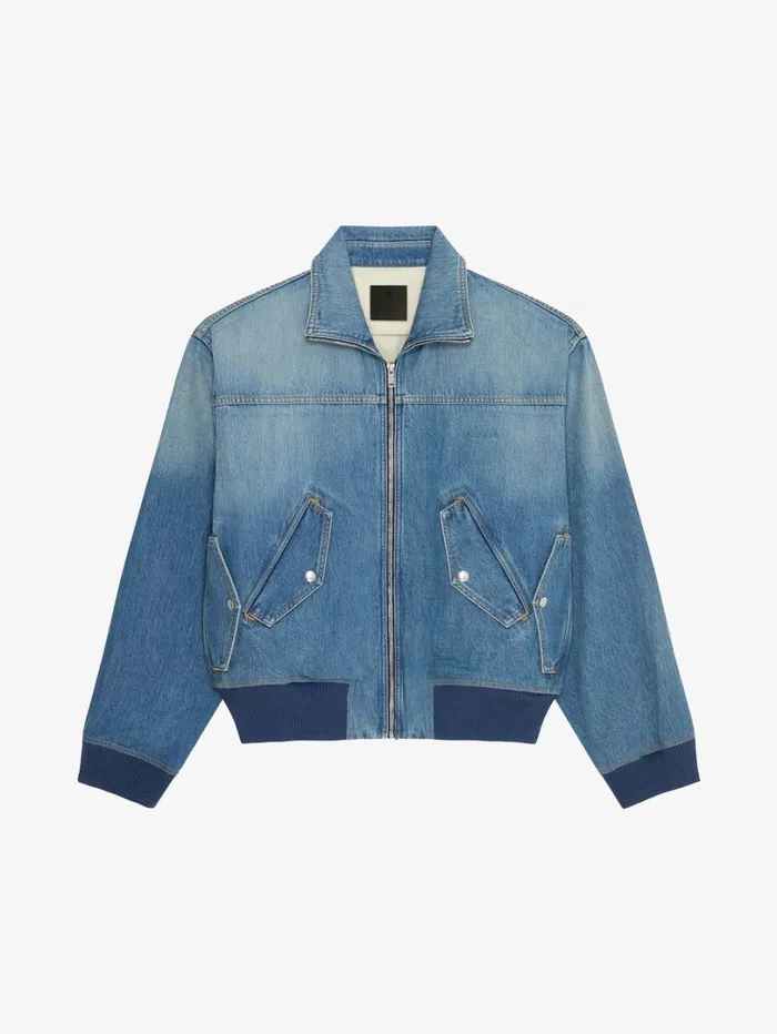 Givenchy Bomber Jacket In Denim Medium Blue Men Outerwear and Blousons