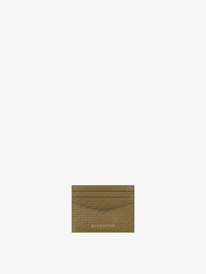 Givenchy Card Holder In Braidedeffect Leather Khaki Men Wallets and Card Holders Givenchy Card Holder In Braidedeffect Leather Khaki Men Wallets and Card Holders