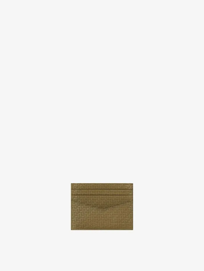 Givenchy Card Holder In Braidedeffect Leather Khaki Men Wallets and Card Holders Givenchy Card Holder In Braidedeffect Leather Khaki Men Wallets and Card Holders