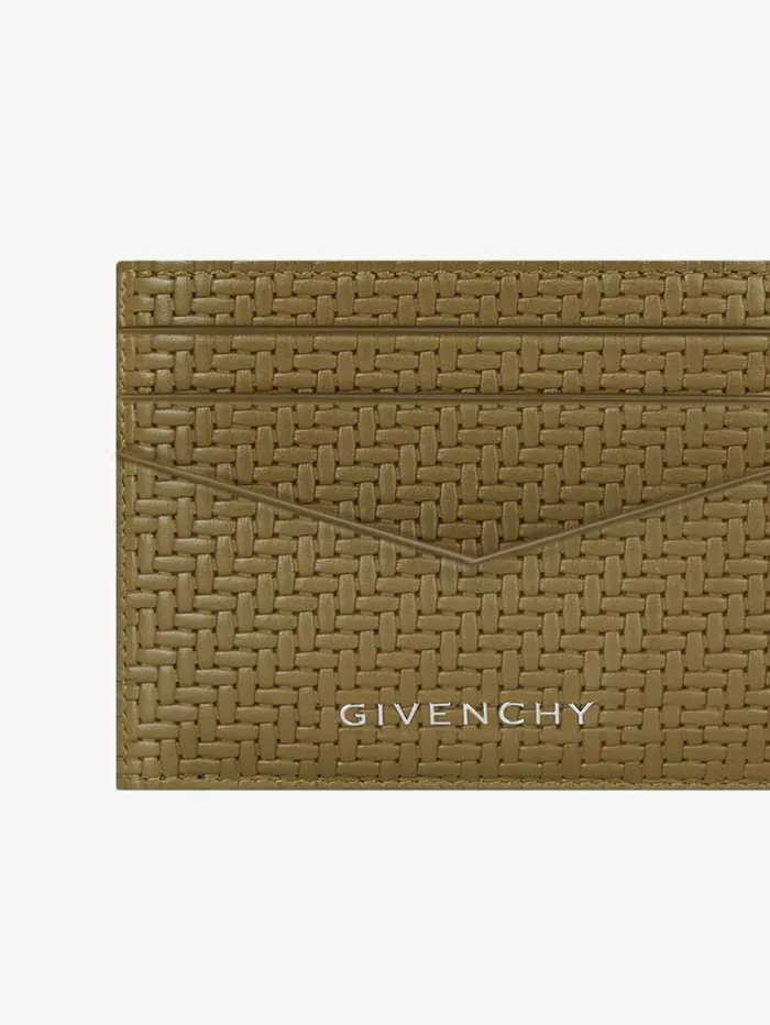 Givenchy Card Holder In Braidedeffect Leather Khaki Men Wallets and Card Holders Givenchy Card Holder In Braidedeffect Leather Khaki Men Wallets and Card Holders