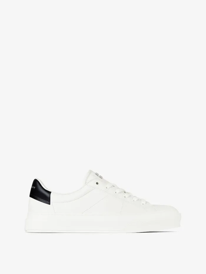 Givenchy City Sport Sneakers In Leather Whiteblack Men Sneakers