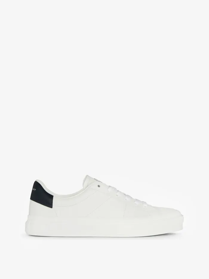 Givenchy City Sport Sneakers In Leather Whitenavy Men Sneakers