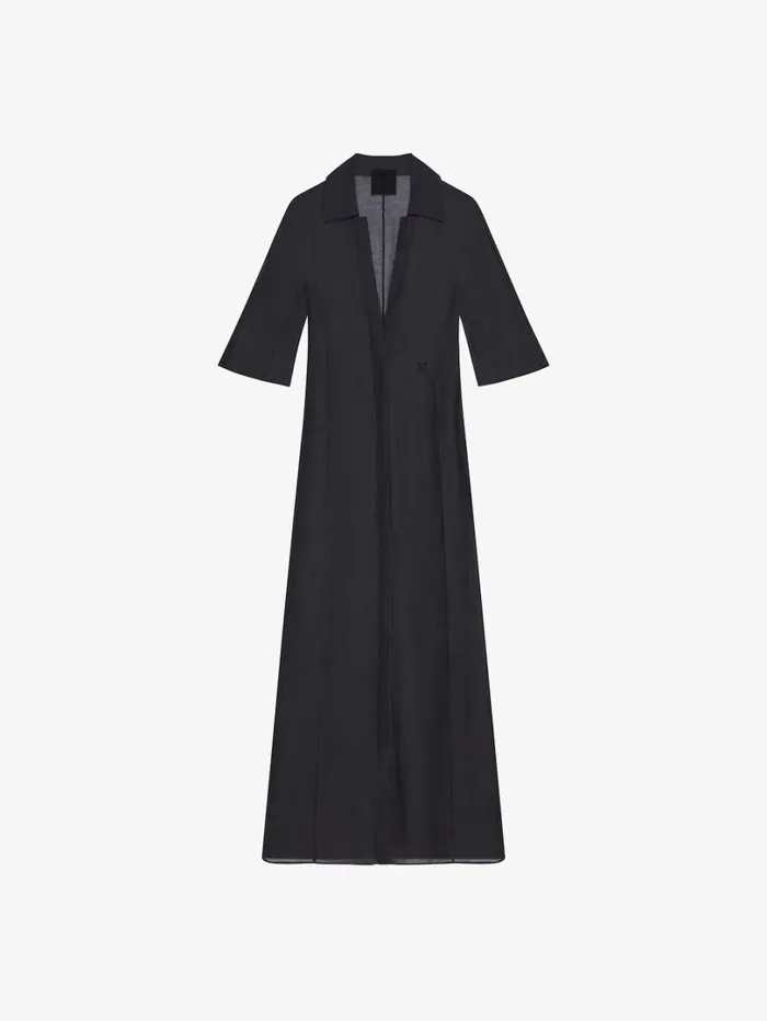 Givenchy Dress In Silk And Linen Black Women Dresses