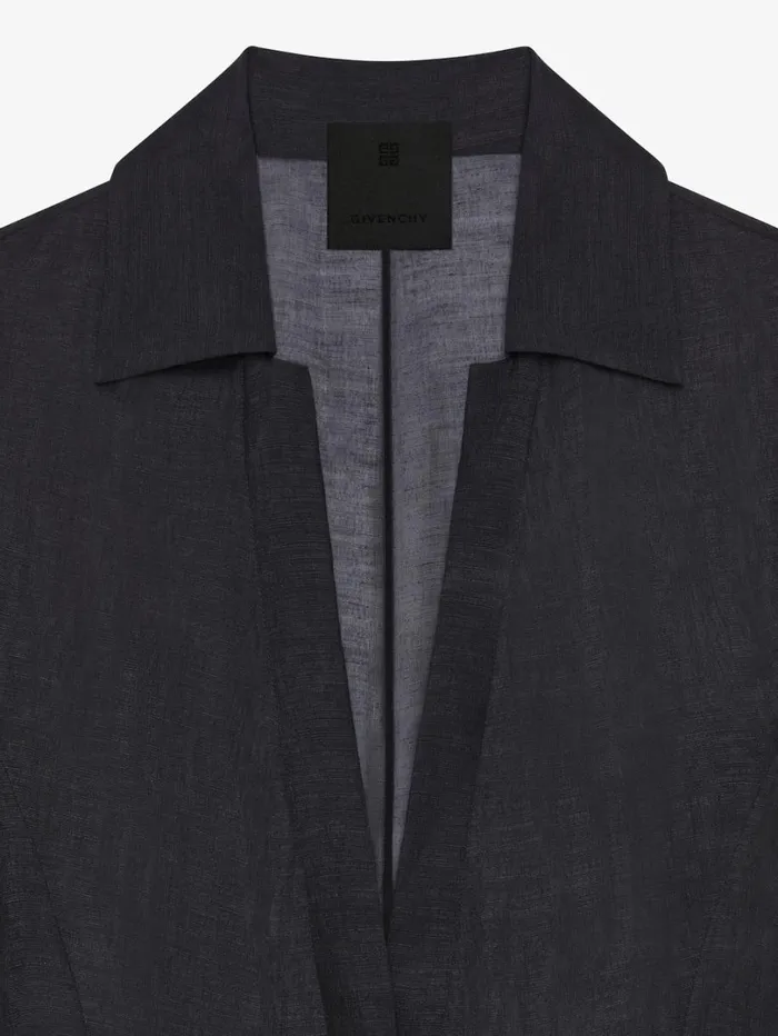 Givenchy Dress In Silk And Linen Black Women Dresses