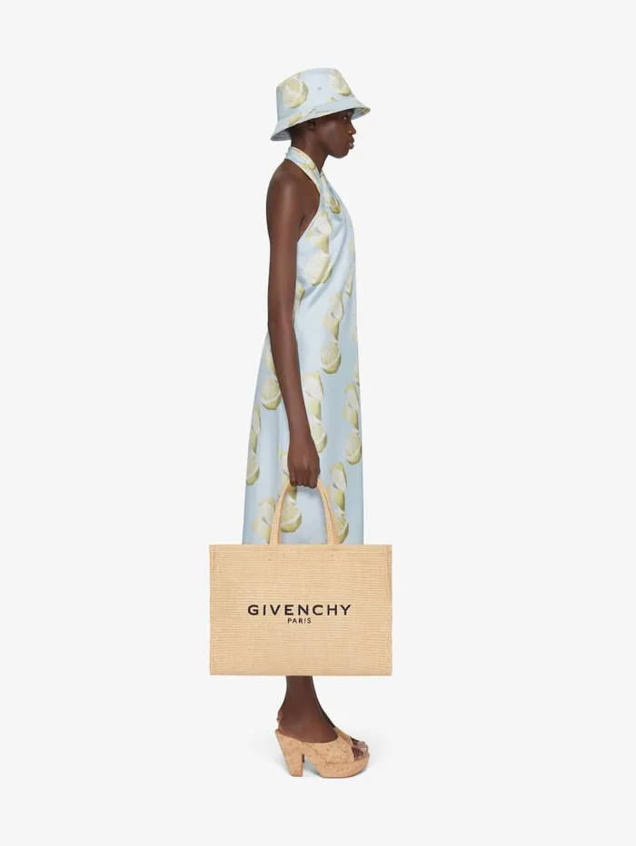 Givenchy Dress In Silk With Lemon Print Blueyellow Women Dresses