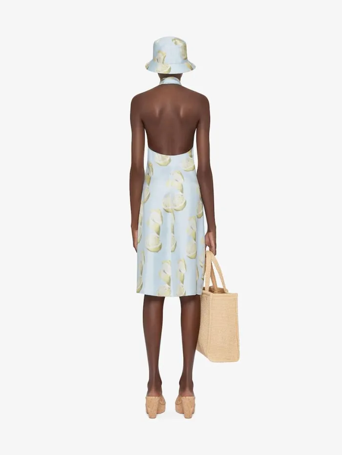 Givenchy Dress In Silk With Lemon Print Blueyellow Women Dresses