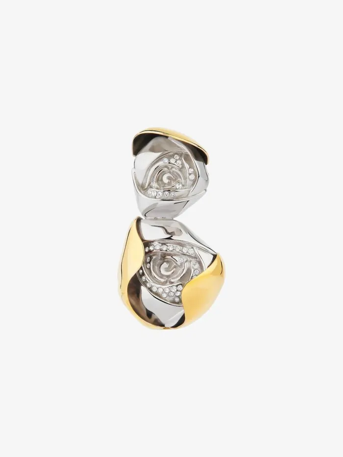 Givenchy Flower Clip Earring In Metal With Crystals Goldensilvery Women Jewelry Givenchy Flower Clip Earring In Metal With Crystals Goldensilvery Women Jewelry