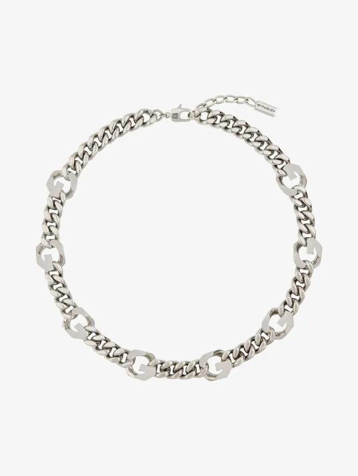 Givenchy G Chain Necklace In Metal Silvery Men Jewelry