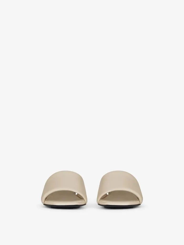 Givenchy G Cube Mules In Leather Natural Beige Women Slides and Sandals Givenchy G Cube Mules In Leather Natural Beige Women Slides and Sandals