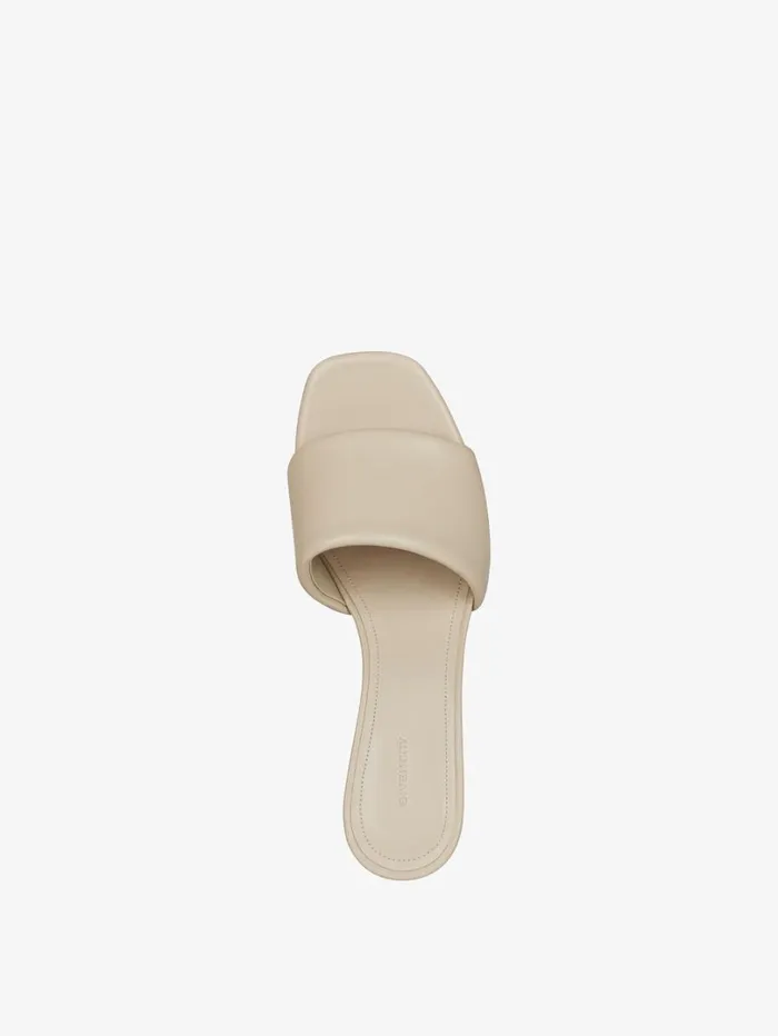 Givenchy G Cube Mules In Leather Natural Beige Women Slides and Sandals Givenchy G Cube Mules In Leather Natural Beige Women Slides and Sandals