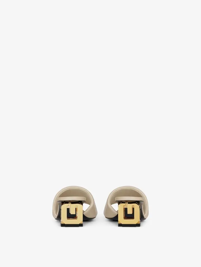 Givenchy G Cube Mules In Leather Natural Beige Women Slides and Sandals Givenchy G Cube Mules In Leather Natural Beige Women Slides and Sandals