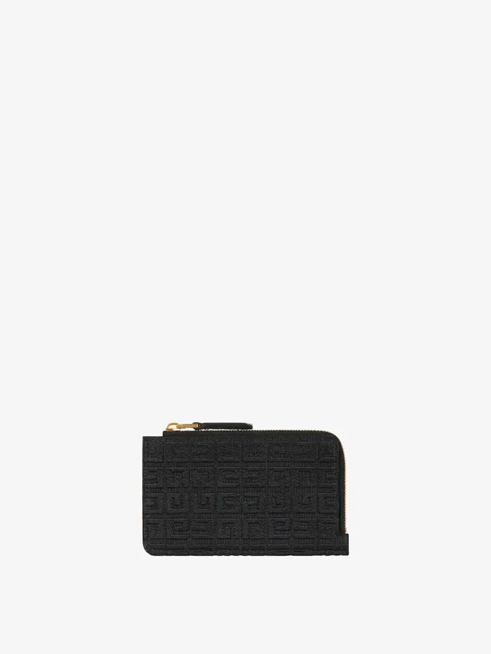 Givenchy GCut Zipped Card Holder In 4G Embroidered Canvas Black Women Wallets and Card Holders Givenchy GCut Zipped Card Holder In 4G Embroidered Canvas Black Women Wallets and Card Holders