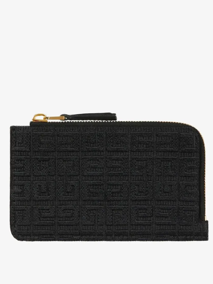 Givenchy GCut Zipped Card Holder In 4G Embroidered Canvas Black Women Wallets and Card Holders Givenchy GCut Zipped Card Holder In 4G Embroidered Canvas Black Women Wallets and Card Holders