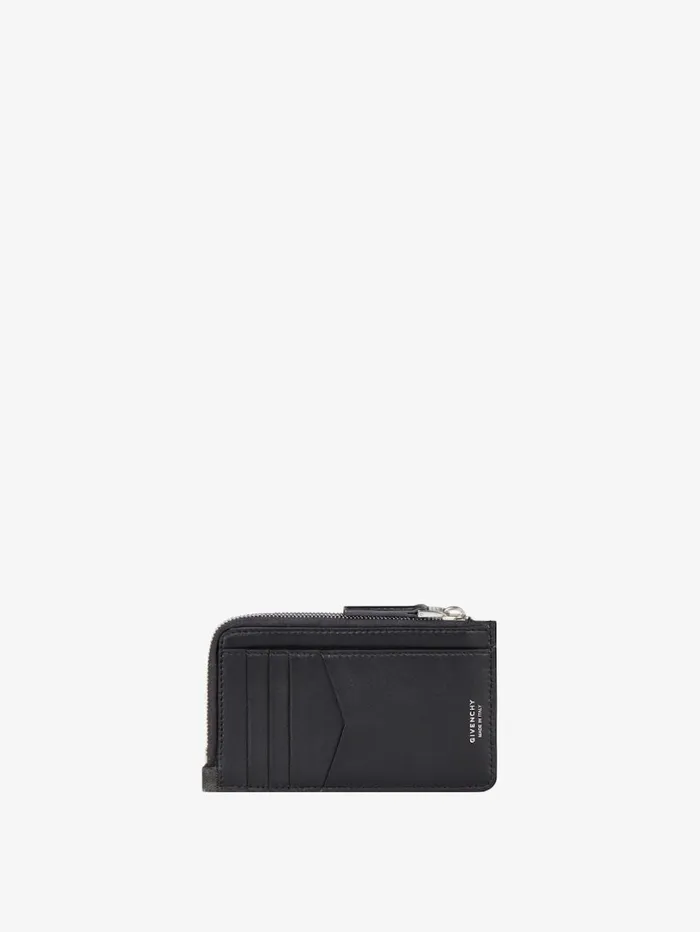 Givenchy GCut Zipped Cardholder In 4G Lurex And Leather Dark Grey Women Wallets and Card Holders Givenchy GCut Zipped Cardholder In 4G Lurex And Leather Dark Grey Women Wallets and Card Holders