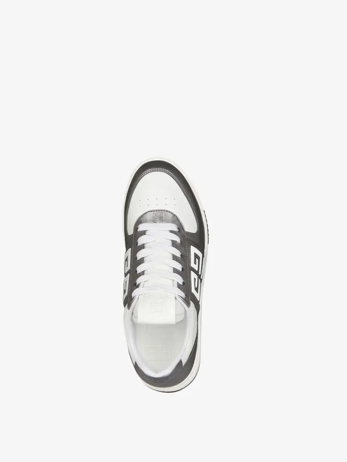 Givenchy G4 Sneakers In Laminated Leather Whitesilvery Women Sneakers Givenchy G4 Sneakers In Laminated Leather Whitesilvery Women Sneakers