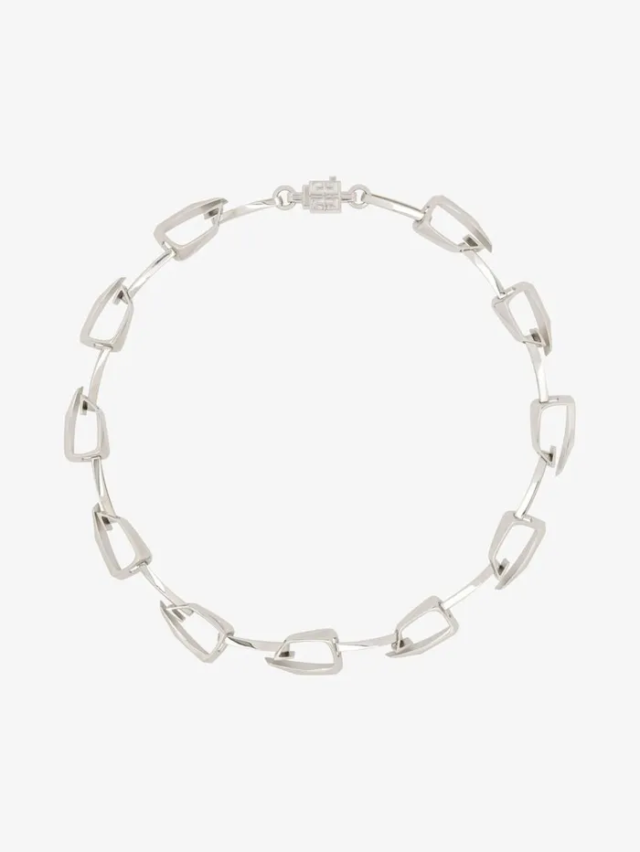 Givenchy Giv Cut Necklace In Metal Silvery Men Jewelry