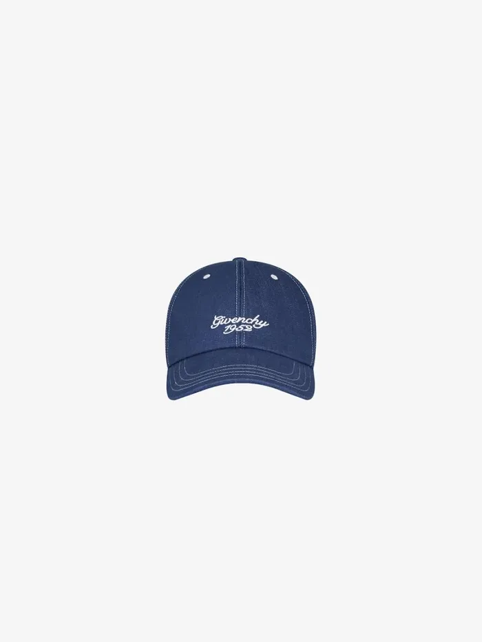 Givenchy GIVENCHY 1952 Embroidered Cap In Denim Purpleblue Men Beanies and Caps