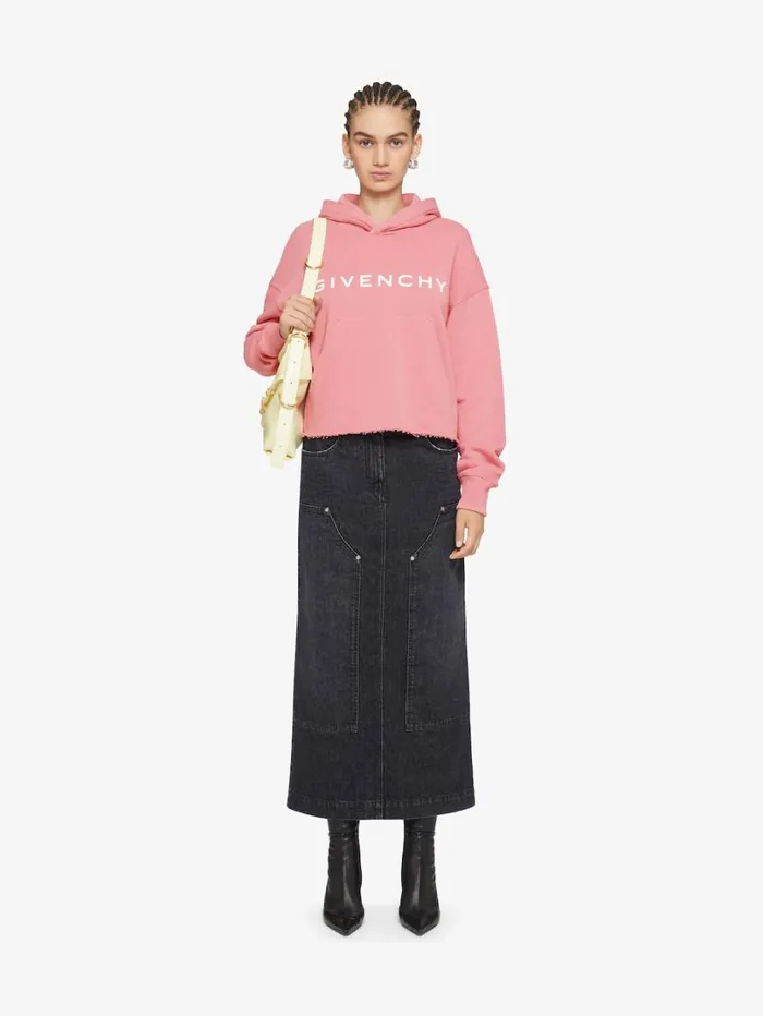 Givenchy GIVENCHY Archetype Cropped Hoodie In Fleece Flamingo Women Sweatshirts and Hoodies Givenchy GIVENCHY Archetype Cropped Hoodie In Fleece Flamingo Women Sweatshirts and Hoodies