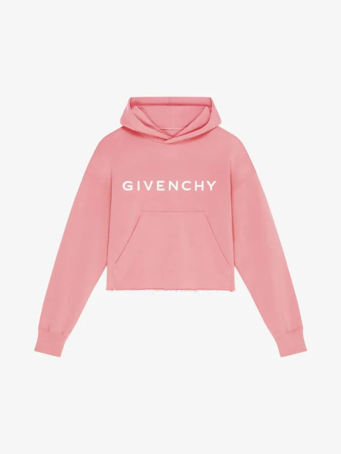 Givenchy GIVENCHY Archetype Cropped Hoodie In Fleece Flamingo Women Sweatshirts and Hoodies