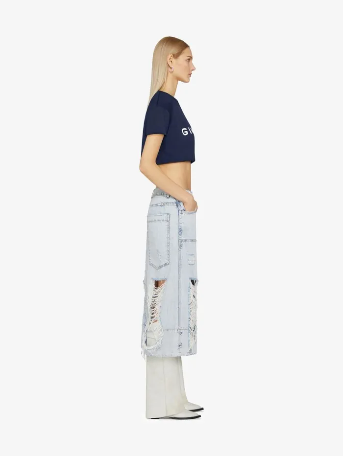 Givenchy GIVENCHY Archetype Cropped Tshirt In Cotton Dark Navy Women TShirts