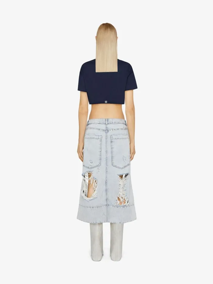 Givenchy GIVENCHY Archetype Cropped Tshirt In Cotton Dark Navy Women TShirts