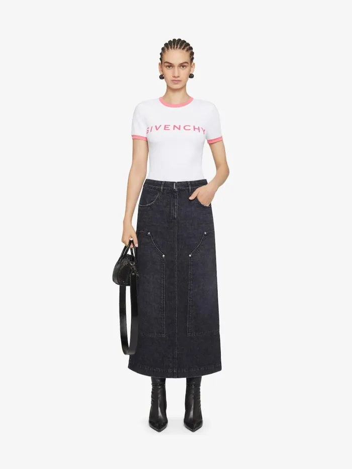 Givenchy GIVENCHY Archetype Slim Fit Tshirt In Cotton Whitepink Women TShirts Givenchy GIVENCHY Archetype Slim Fit Tshirt In Cotton Whitepink Women TShirts