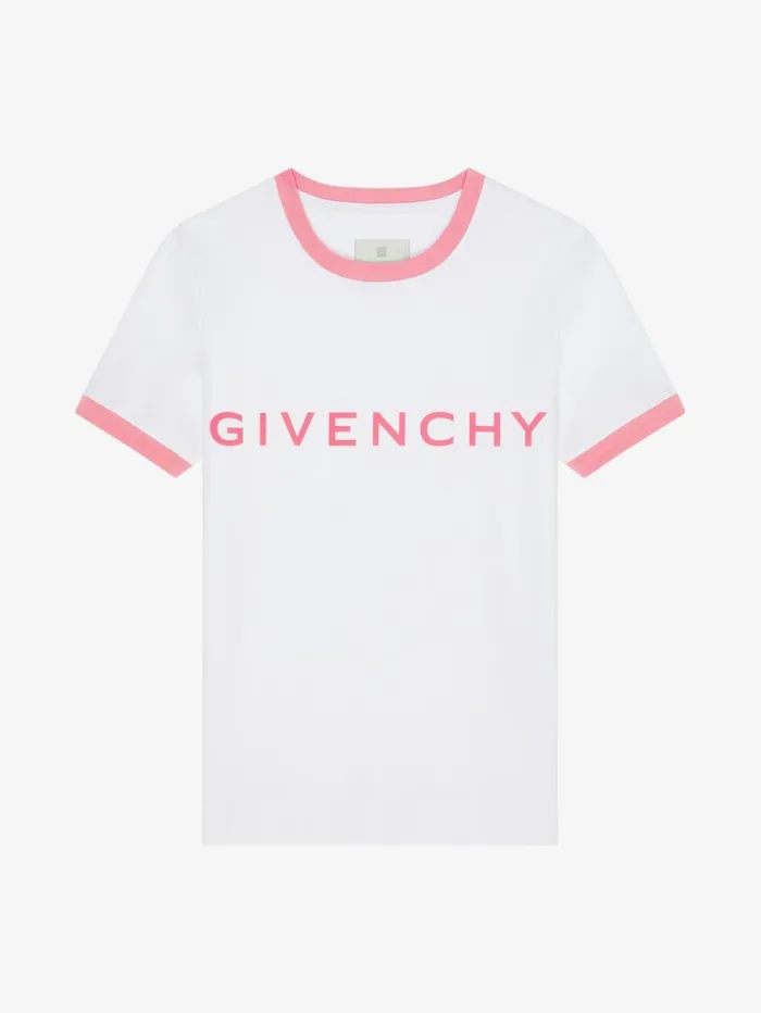 Givenchy GIVENCHY Archetype Slim Fit Tshirt In Cotton Whitepink Women TShirts