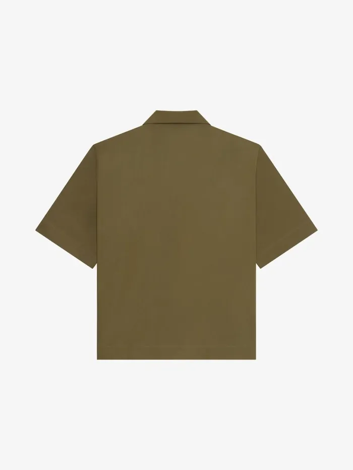 Givenchy GIVENCHY Boxy Fit Hawaiian Shirt In Poplin Khakiblack Men Shirts