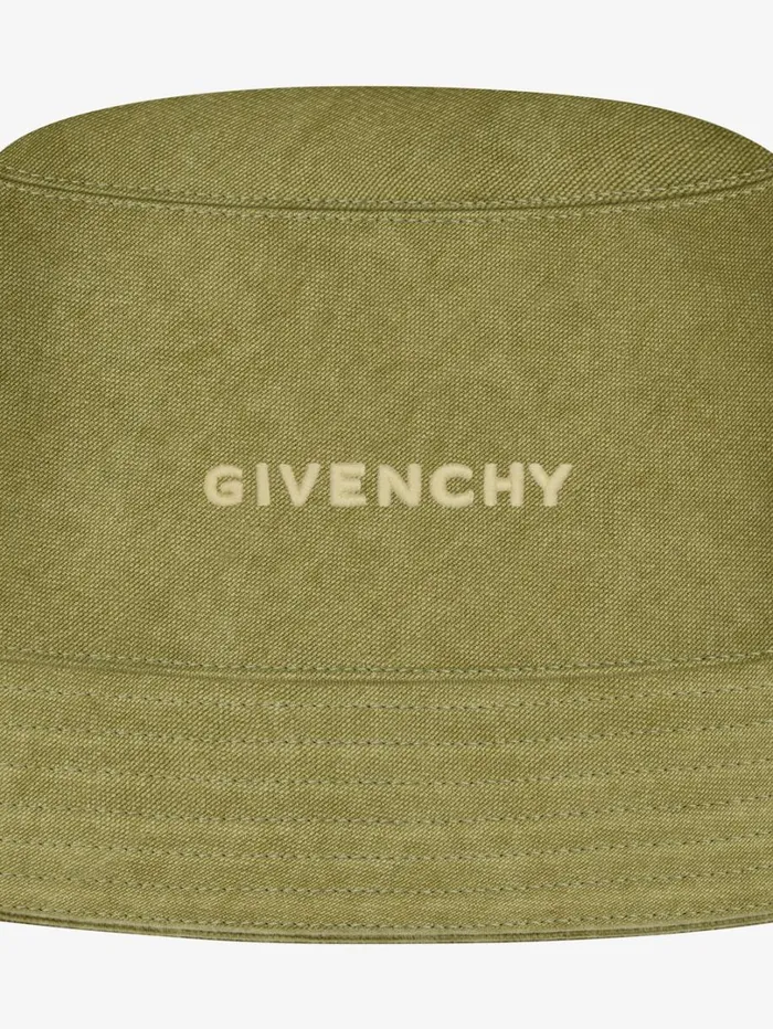 Givenchy GIVENCHY Bucket Hat In Canvas Khaki Men Beanies and Caps Givenchy GIVENCHY Bucket Hat In Canvas Khaki Men Beanies and Caps