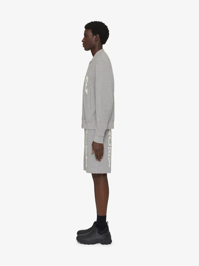 Givenchy GIVENCHY College Bermuda Shorts In Fleece Light Grey Melange Men Pants and Shorts