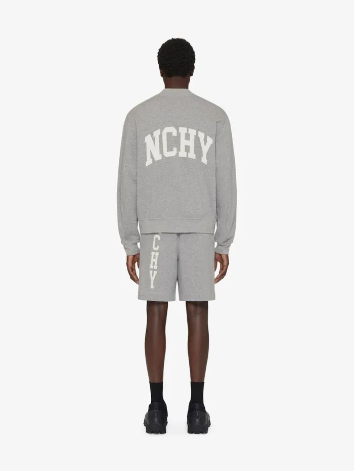 Givenchy GIVENCHY College Bermuda Shorts In Fleece Light Grey Melange Men Pants and Shorts