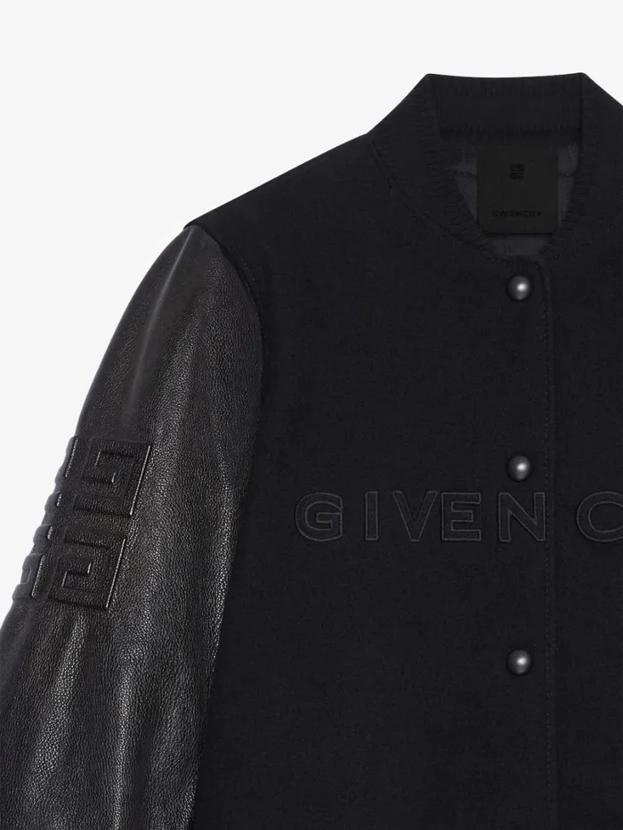 Givenchy GIVENCHY Varsity Jacket In Wool And Leather Blackwhite Women Outerwear and Blousons Givenchy GIVENCHY Varsity Jacket In Wool And Leather Blackwhite Women Outerwear and Blousons