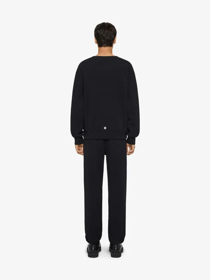 Givenchy Jogger Pants In Fleece With Reflective Artwork Black Men Pants and Shorts