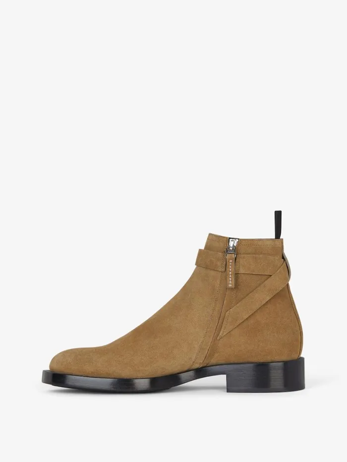 Givenchy Lock Ankle Boots In Suede Light Brown Men Boots and Loafers Givenchy Lock Ankle Boots In Suede Light Brown Men Boots and Loafers