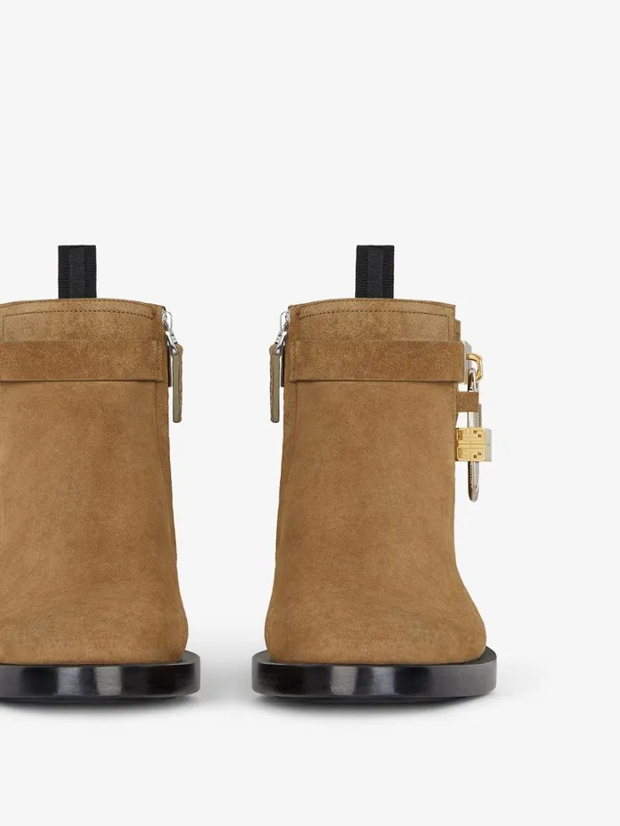 Givenchy Lock Ankle Boots In Suede Light Brown Men Boots and Loafers Givenchy Lock Ankle Boots In Suede Light Brown Men Boots and Loafers