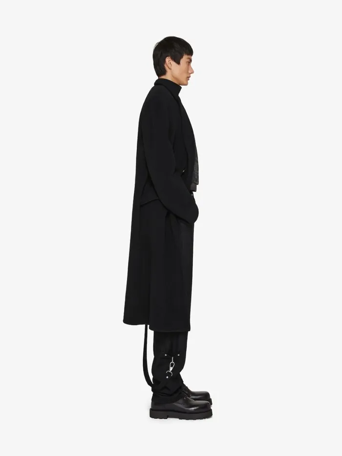 Givenchy Long Coat In Double Face Wool And Cashmere Black Men Coats and Jackets