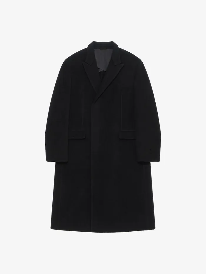 Givenchy Long Coat In Double Face Wool And Cashmere Black Men Coats and Jackets