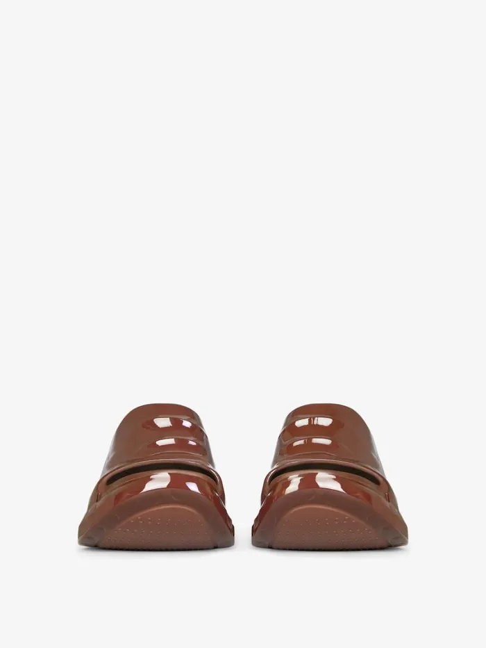 Givenchy Marshmallow Wedge Sandals In Rubber Chocolate Women Shark Lock Givenchy Marshmallow Wedge Sandals In Rubber Chocolate Women Shark Lock