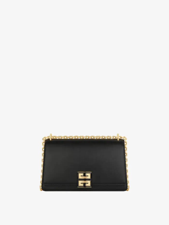 Givenchy Medium 4G Bag In Leather With Chain Black Women Crossbody Bags