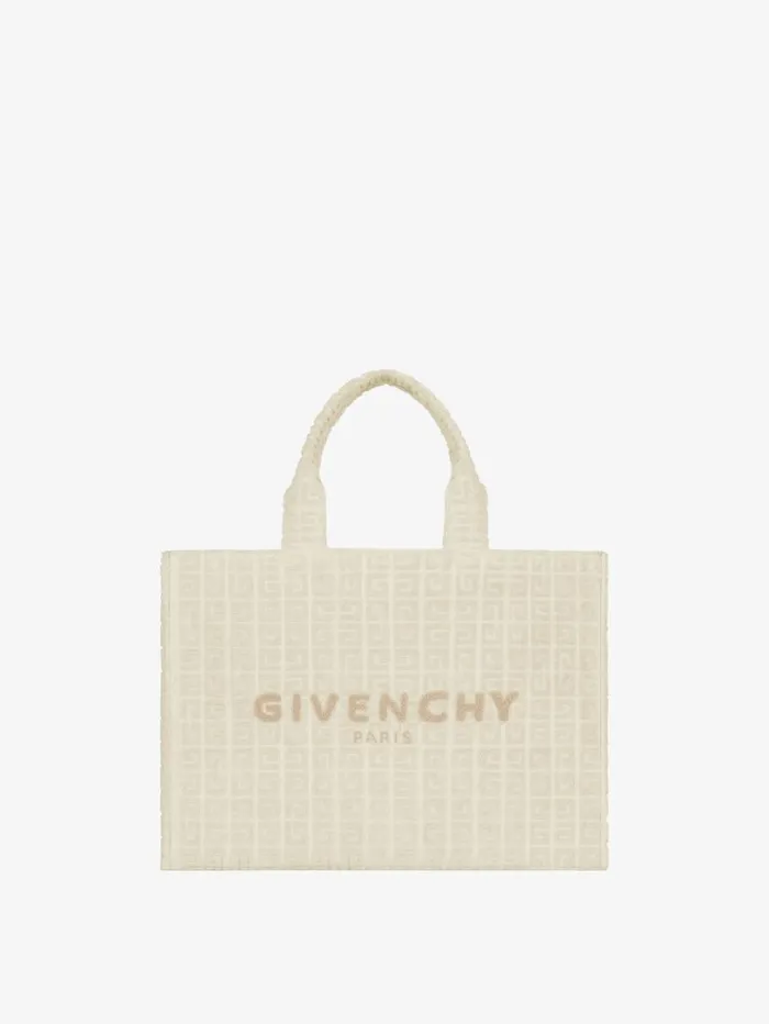 Givenchy Medium GTote Bag In 4G Cotton Towelling Ivory Women Shoulder Bags