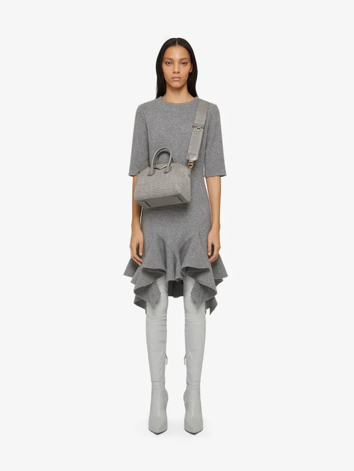 Givenchy Mini Antigona Bag In 4G Embroidered Canvas Stone Grey Women Crossbody Bags Givenchy Mini Antigona Bag In 4G Embroidered Canvas Stone Grey Women Crossbody Bags