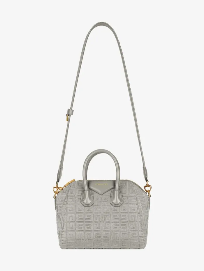 Givenchy Mini Antigona Bag In 4G Embroidered Canvas Stone Grey Women Crossbody Bags Givenchy Mini Antigona Bag In 4G Embroidered Canvas Stone Grey Women Crossbody Bags