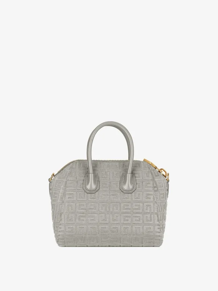 Givenchy Mini Antigona Bag In 4G Embroidered Canvas Stone Grey Women Crossbody Bags Givenchy Mini Antigona Bag In 4G Embroidered Canvas Stone Grey Women Crossbody Bags