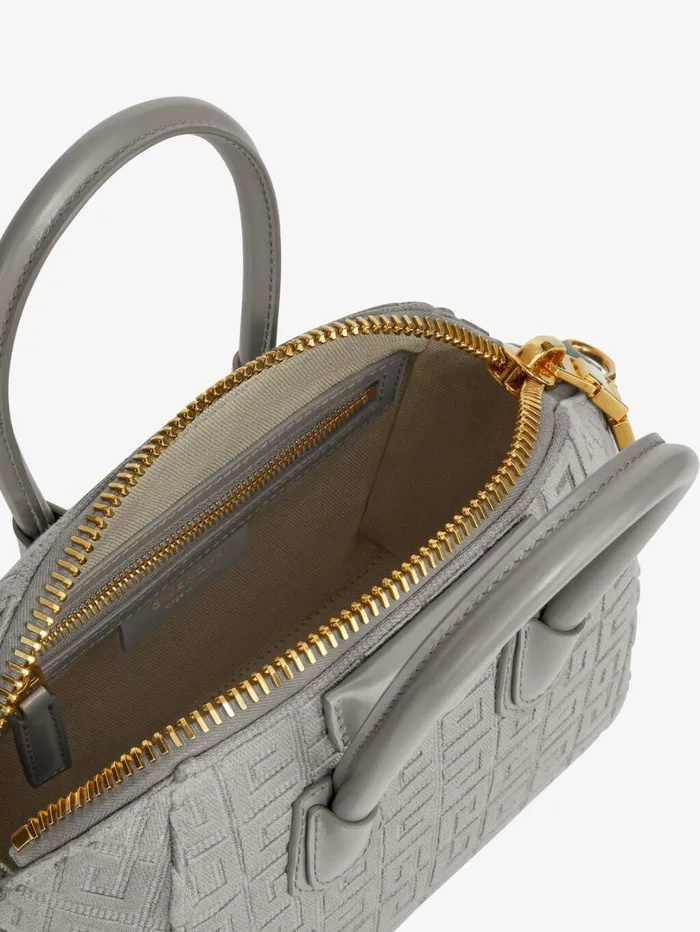 Givenchy Mini Antigona Bag In 4G Embroidered Canvas Stone Grey Women Crossbody Bags Givenchy Mini Antigona Bag In 4G Embroidered Canvas Stone Grey Women Crossbody Bags
